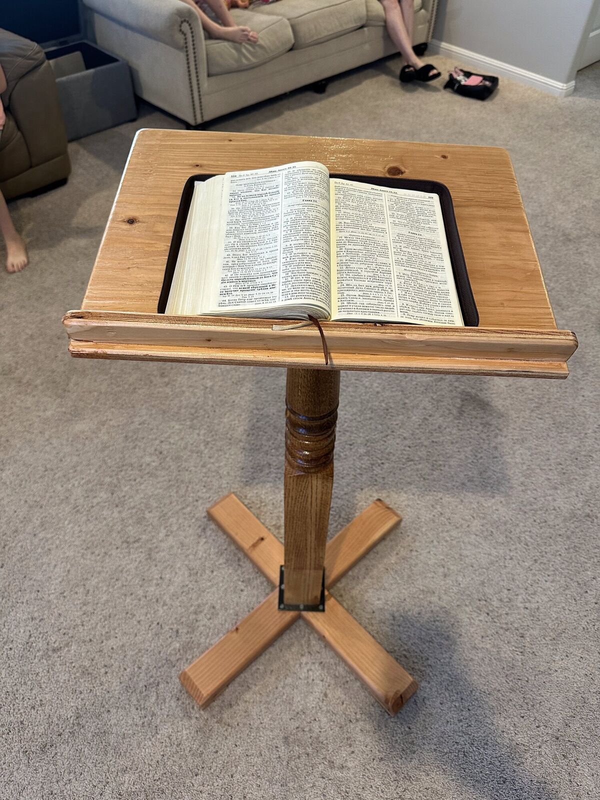 Custom lectern — top view