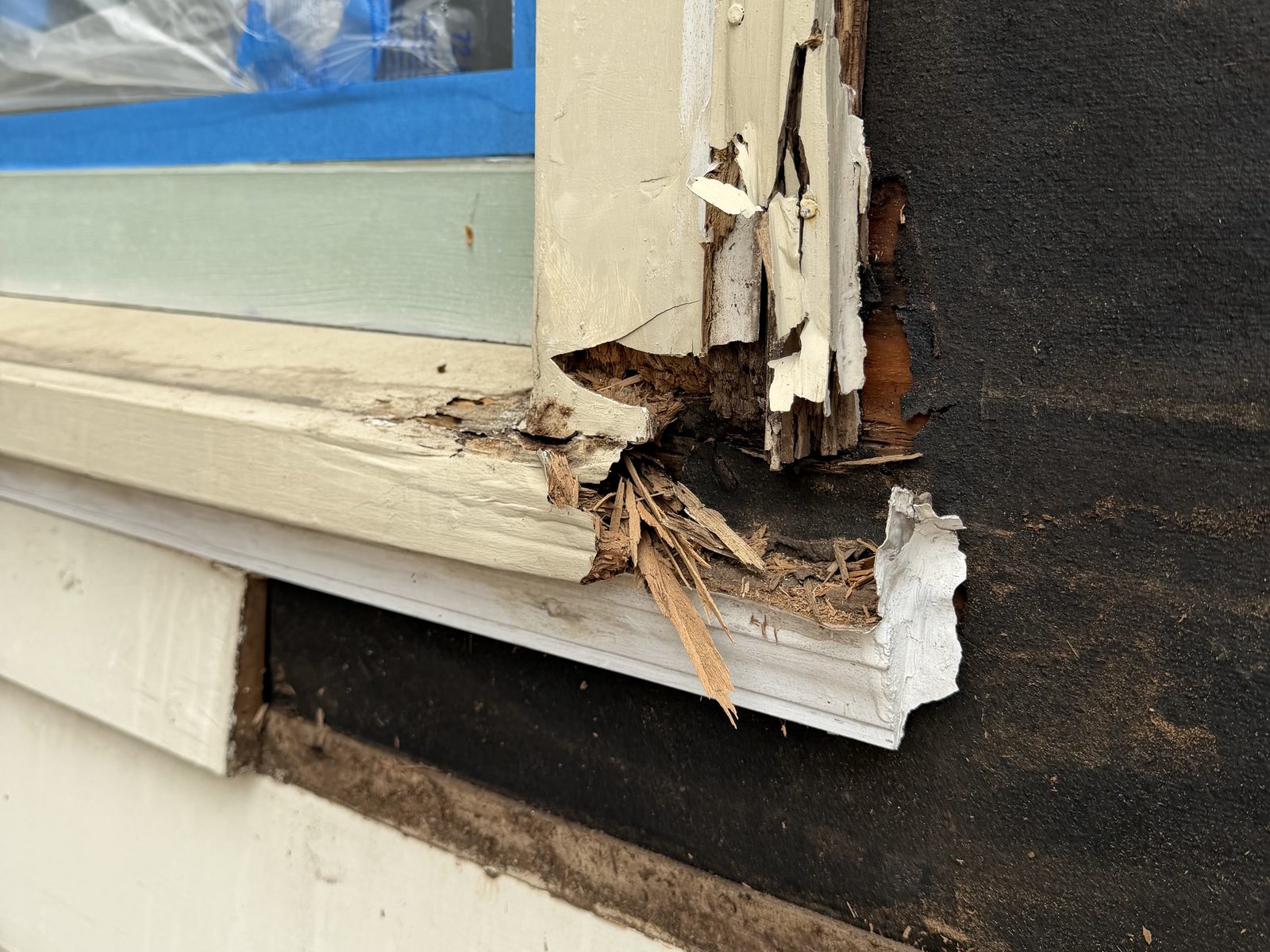 Rotted window trim — before · Vancouver, WA